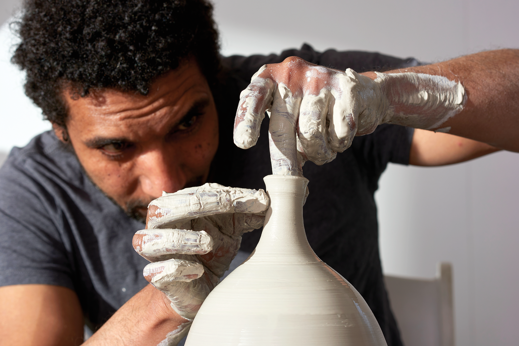 Said started hanging out in his father’s ceramics studio in Fustat, Egypt, at the age of 6. Today, he can throw a large vessel in 20 minutes.