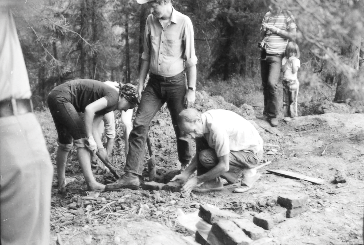 A group builds a kiln