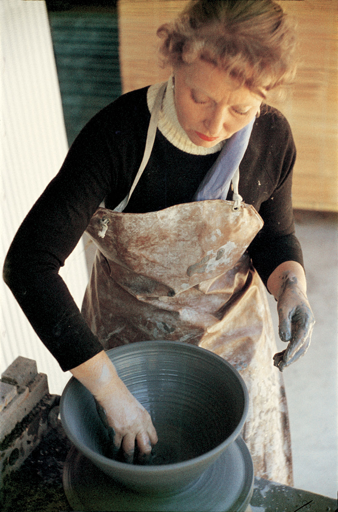Edith Heath at the potters wheel