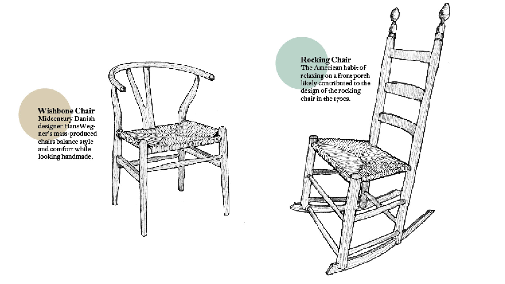 Wishbone and Rocking Chairs