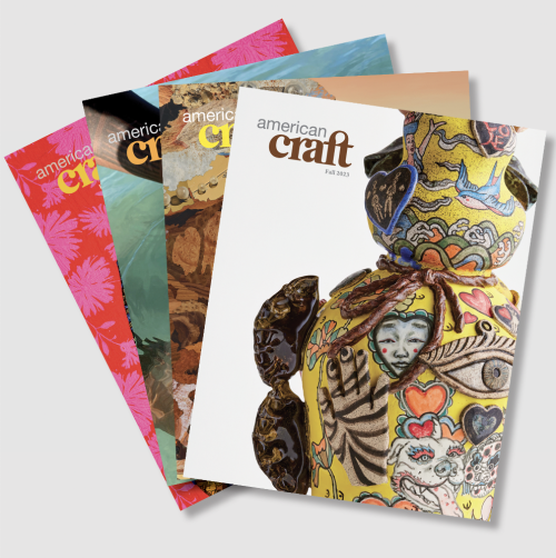 Stack of 4 American Craft magazines. 