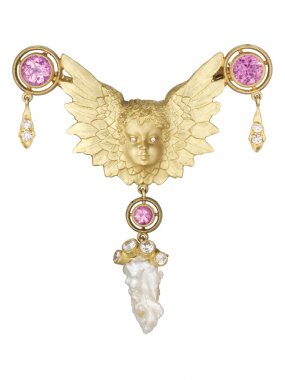 Anthony Lent Putti Brooch Necklace