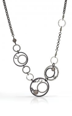Chihiro Makio Multi Circle Pave Diamond Necklace