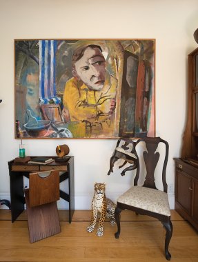 Joy Umali Conjoined Chair and Jack Ogden painting