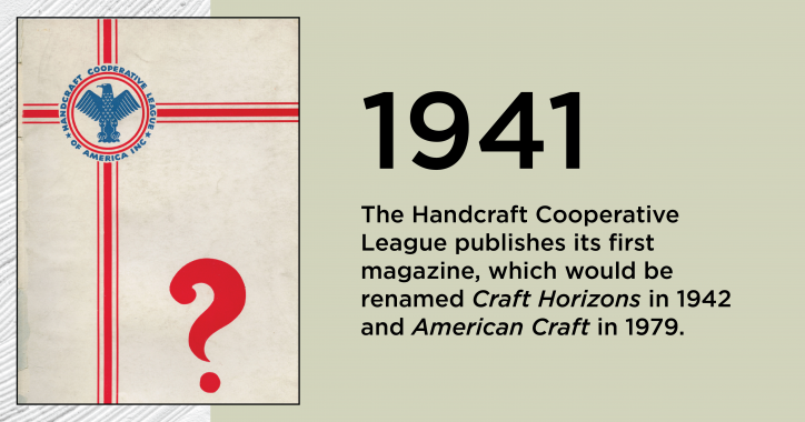 Graphic detailing the publication of ACCs first magazine in 1941
