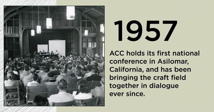 Graphic detailing the first national conference held by ACC in 1957