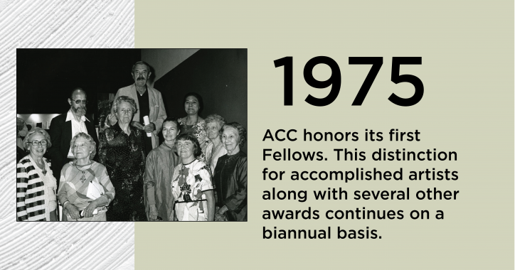 Graphic detailing the first Fellows ACC honored in 1975