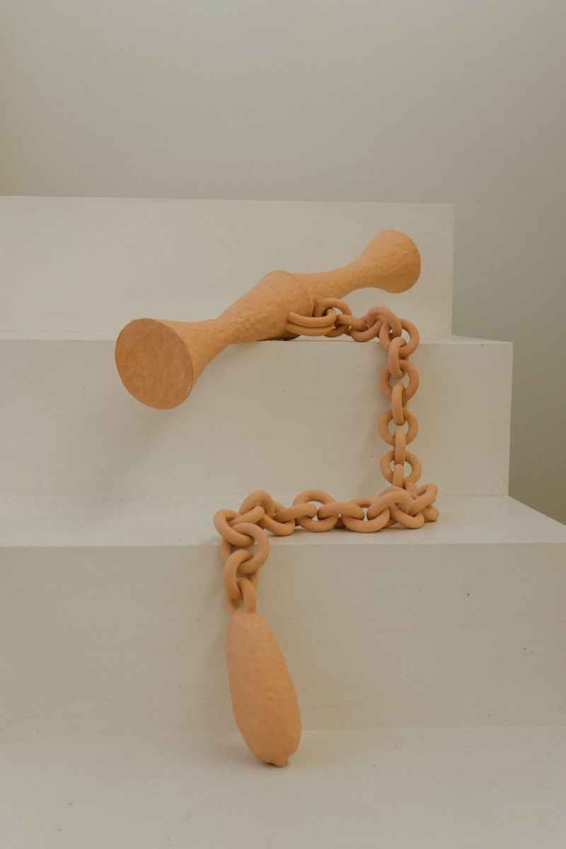 A ceramic weapon, 26 x 35 x 5 in. Photo by Whitney Sharpe.