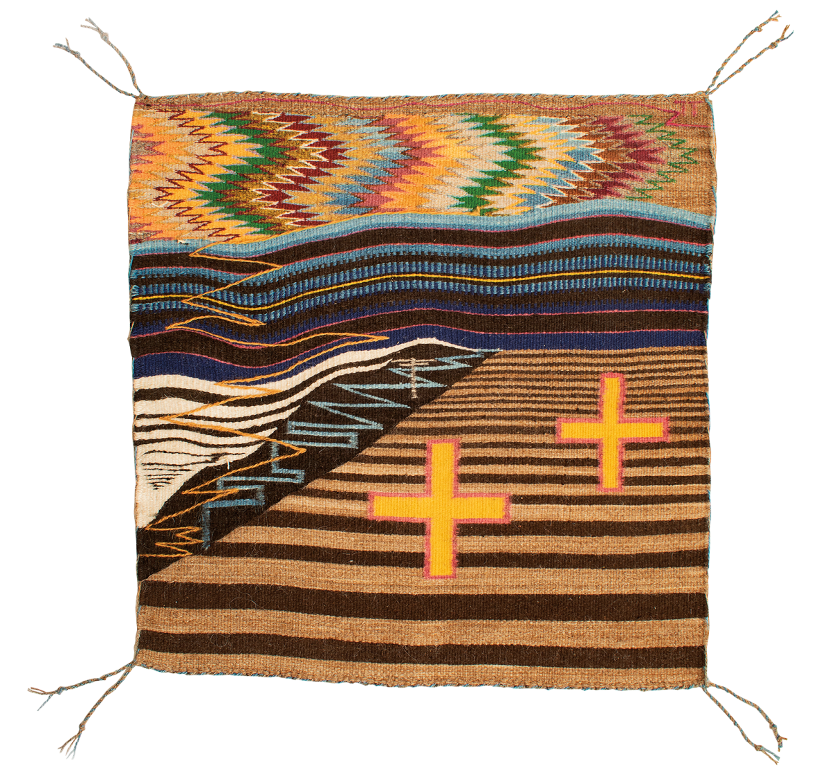 Handspun and vegetal-dyed Navajo-Churro piece of art.
