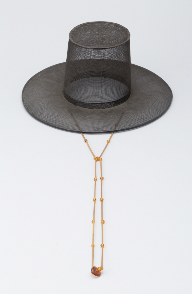 A traditional leather Korean hat called a gat. 
