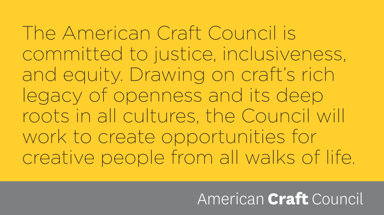 American Craft Council’s Inclusion and Equity Statement