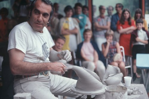 Peter Voulkos at the wheel 