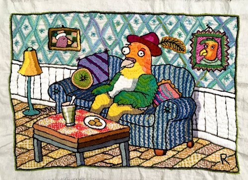 Roz Chast Parrot Embroidery