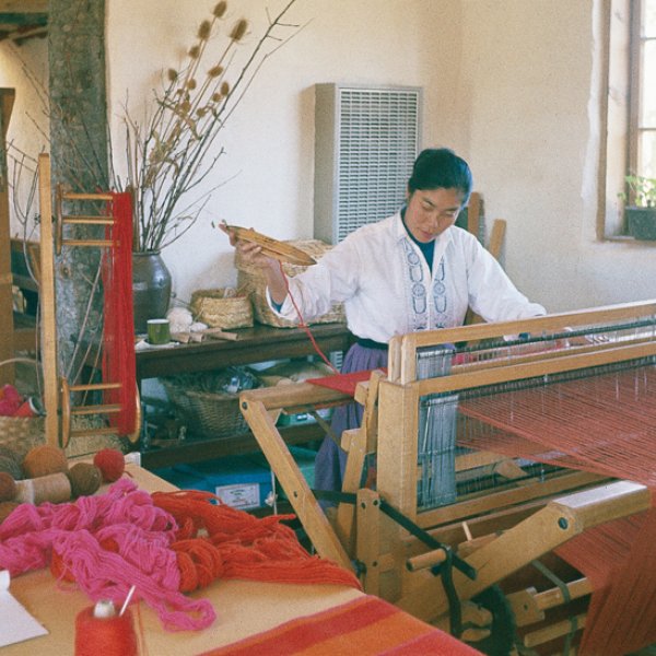 Alice Kagawa Parrott at the loom