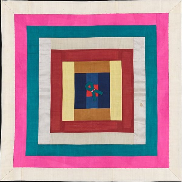 A patchwork bojagi, 26.5 x 26.5 in., from Korea, ca. 1950–80. Photo courtesy of Metropolitan Museum of Art, CC0, via Wikimedia Commons.