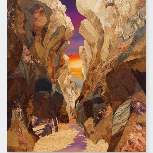 Image of canyon made with marquetry hybrid.