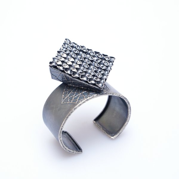 Ring made with oxidized silver.
