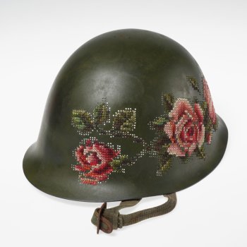 Severija Inčirauskaitė-Kriaunevičienė, "Kill for Peace" (helmet with roses)